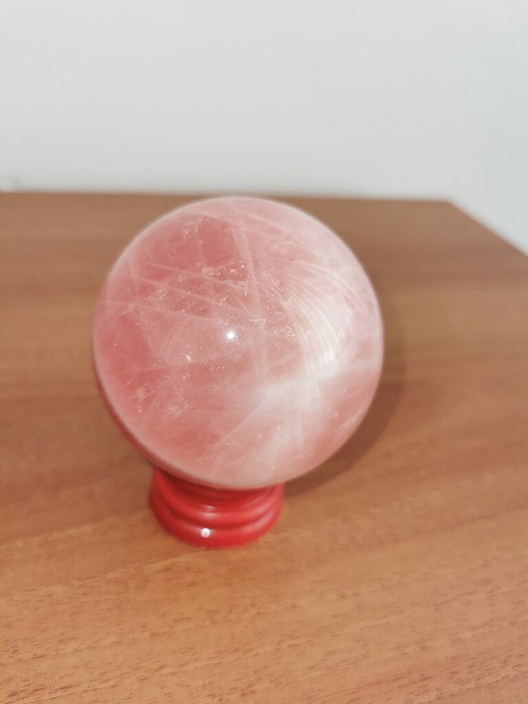 Pembe Kuvars Doğal Taş Küre - 3