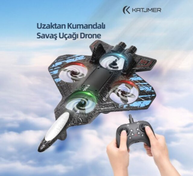 Uzaktan Kumanda LED Işıklı Jet Uçak Drone
