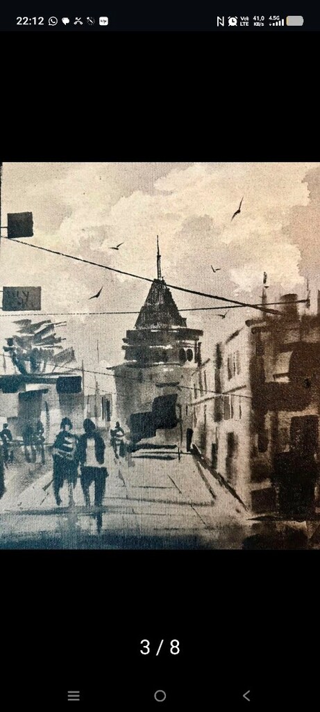 Ünlü Ressam Vagif Zeyd - İkili İstanbul Akrilik Tablo Seti (Orijinal) - 3