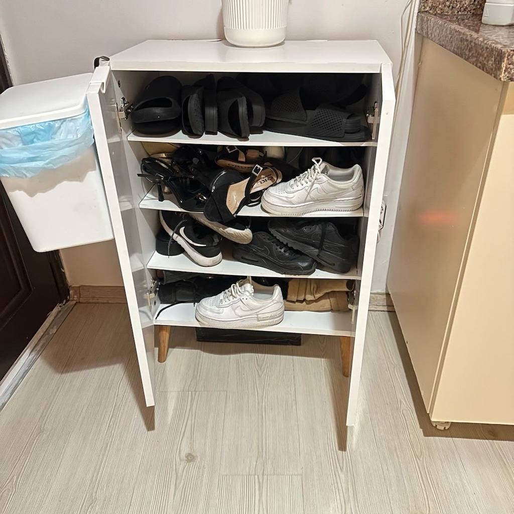 4 raflı Beyaz Ayakkabılık Dolap - 5