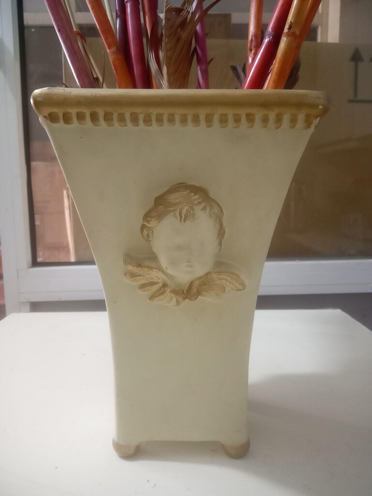 MELEK BAMBU ÇUBUKLU DEKORATİF VAZO 16x16x24cm - 4