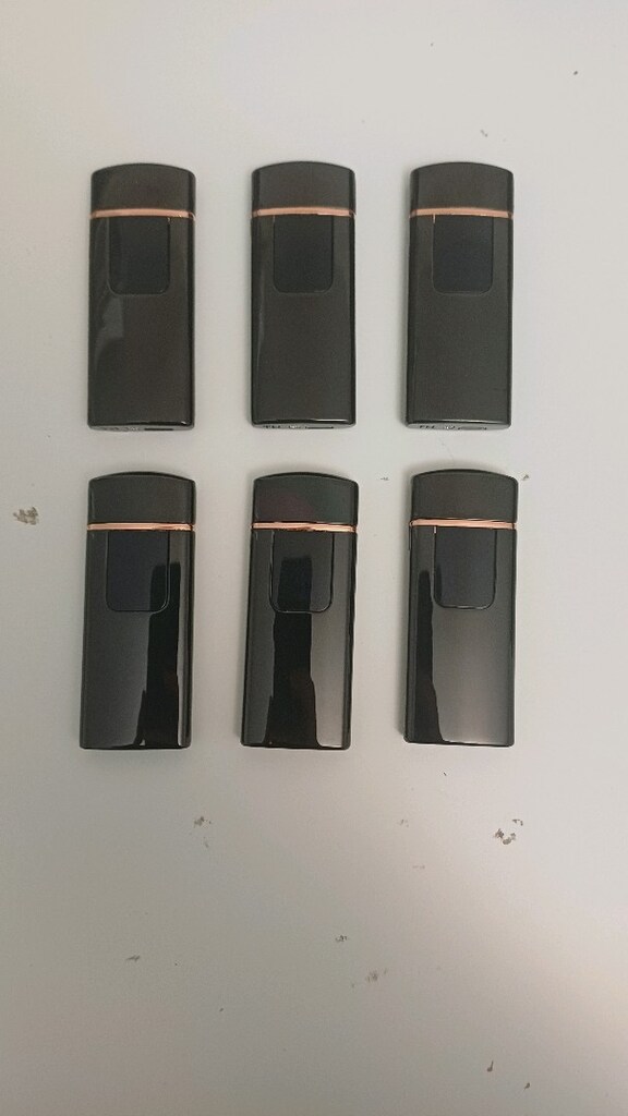 6 Adet Şarjlı Siyah Çakmak - 2
