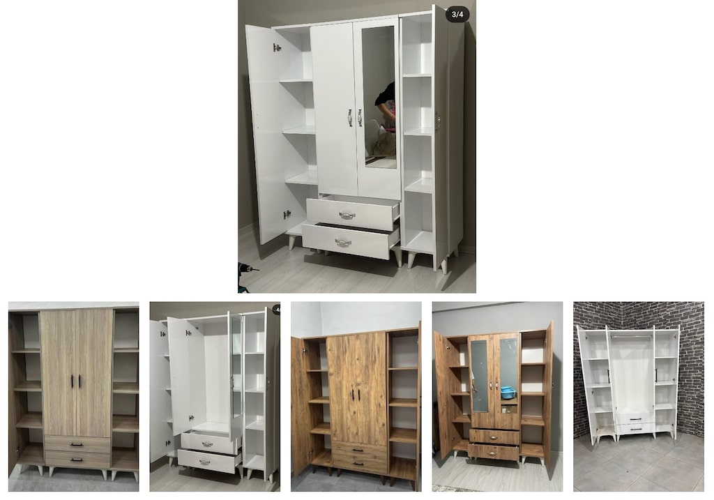 4 kapaklı elbise dolabı aqizffgcld - 6