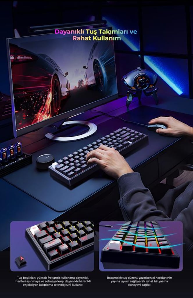 Havit Gamenote KB874L %60 Mekanik RGB Oyuncu Klavyesi - 4