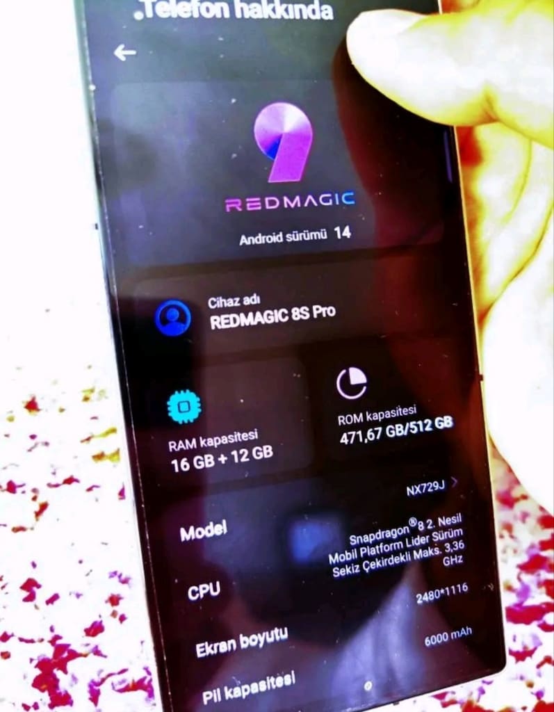 REDMAGİC 8S PRO 512GB HAFIZA 16+12 GB RAM AMİRAL GEMİSİ OYUNCU TELEFON - 7