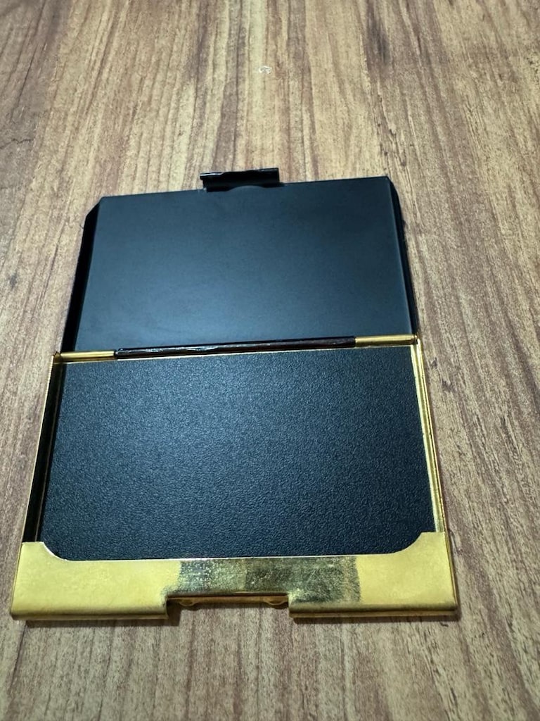 Vintage / Retro Kaplumbağa Kabuğu Desenli Metal Kartvizitlik - 9