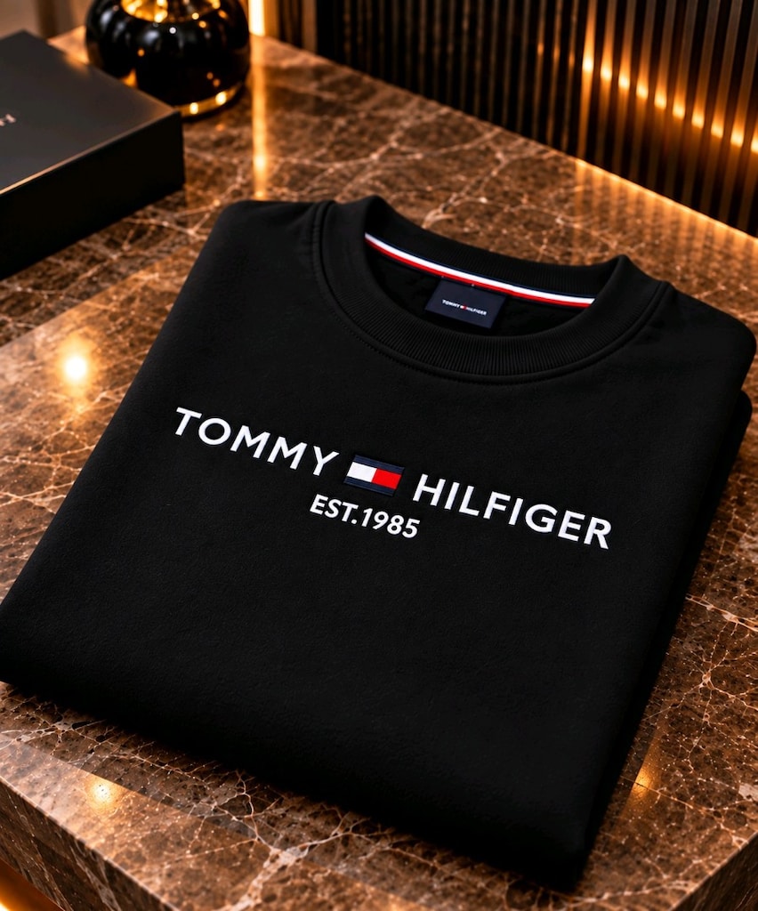 Siyah Tommy Hilfiger Erkek Sweatshirt – Premium Şık Tasarım - 3