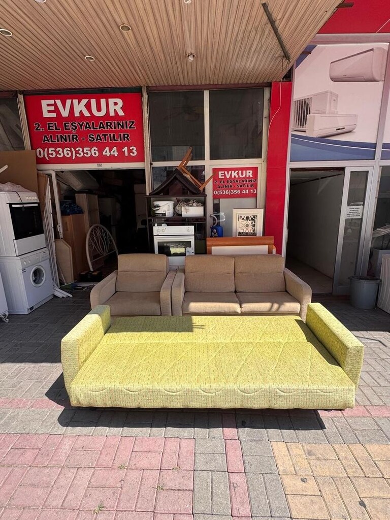 3 Lü kanepe açılır yatak olur sandıklı - 2