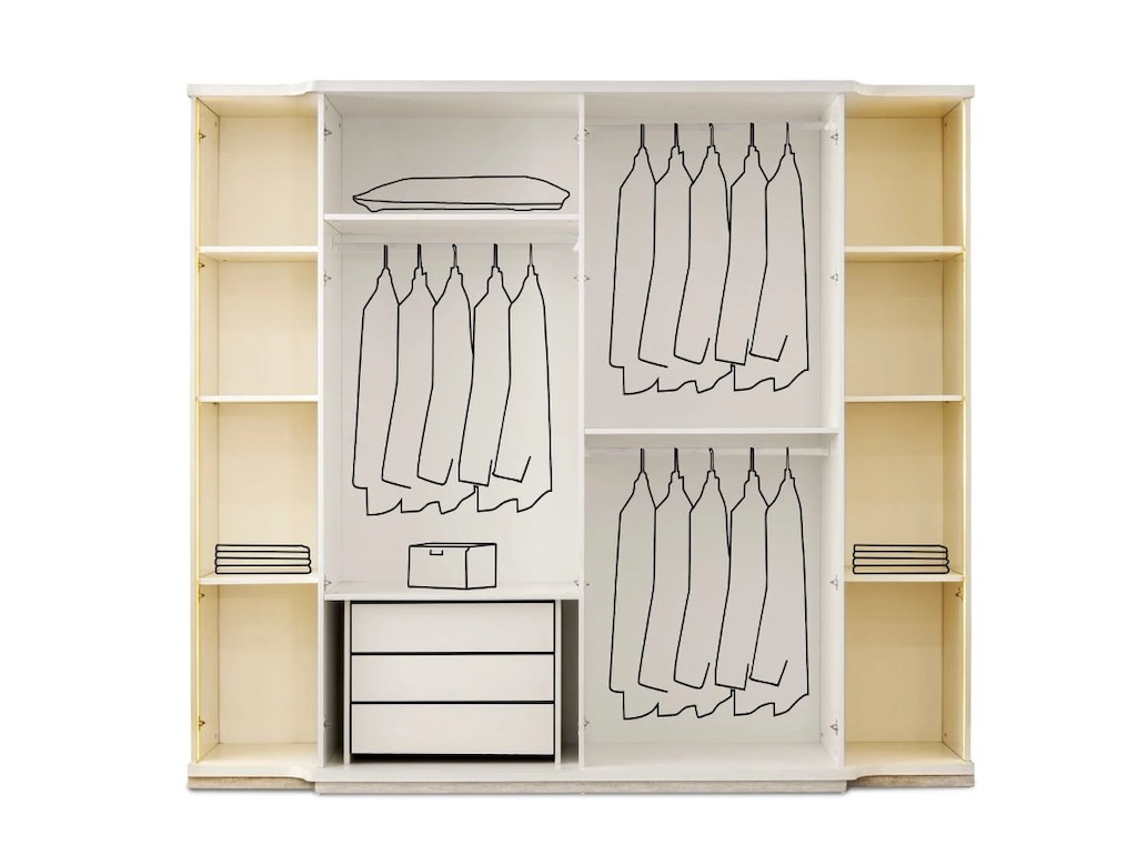 Sıfır, %100 MDF , 6 Kapılı Gardırop - Aytaşı , Traverten, TURKUAZ - 10