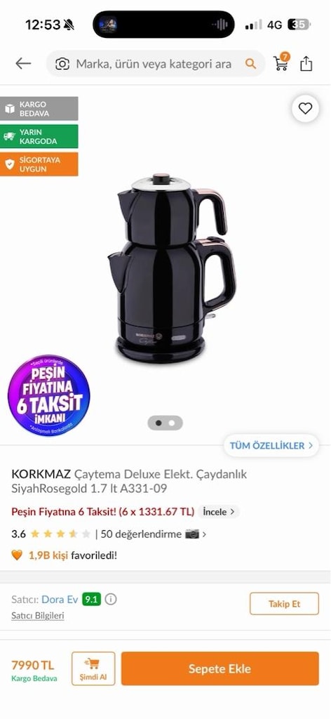 korkmaz çay kahve makine seti - 3