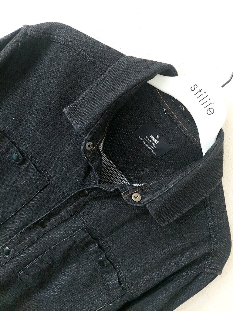 Mavi jeans çıtçıt düğmeli spor gömlek - 2