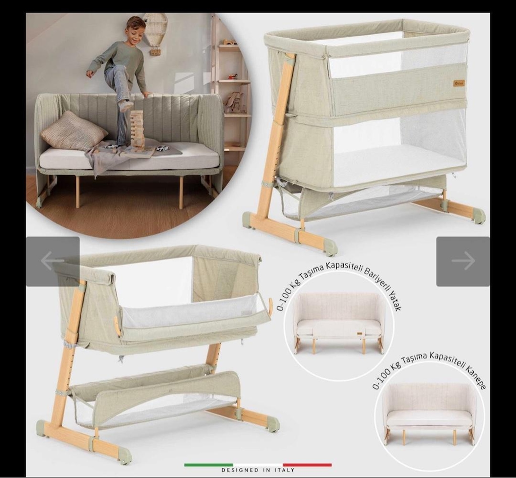 ELELE Elele Lettino 4in1 XL Büyüyebilen Anne Yanı Park yatak 0-100 kgs - 6
