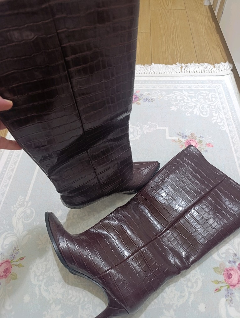 parlak bordo cizme - 3