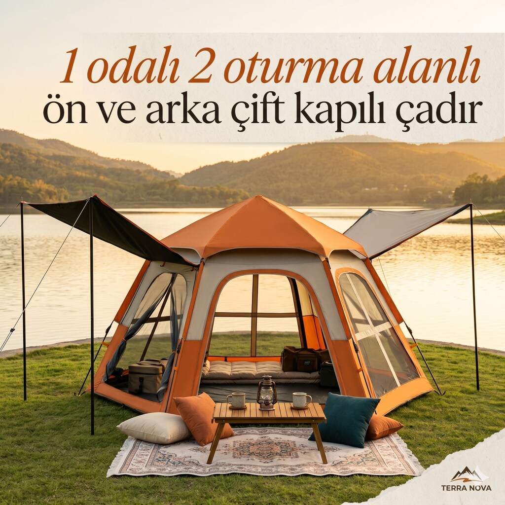 Kamp ve Piknik İçin 6 Kişilik Otomatik Kamp Çadırı - 2