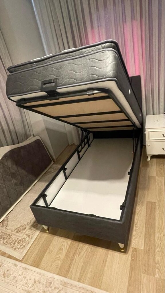 Tek kişilik solid baza başlık pedli ortopedik yatak - 2