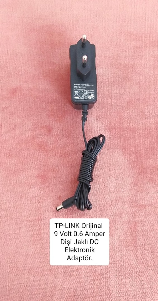 TP-LINK MarkaOrijinal 9 Volt 0.6Amper Dişi Jaklı DC Elektronik Adaptör