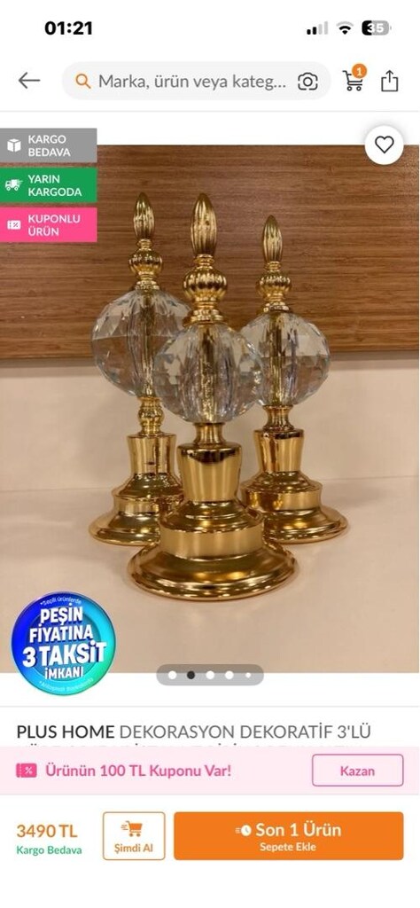 3’lü dekoratif kristal obje - 3