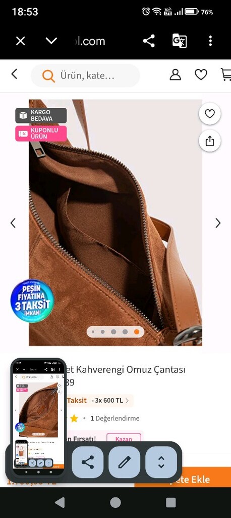 MAVİ SÜET ÇANTA - 9