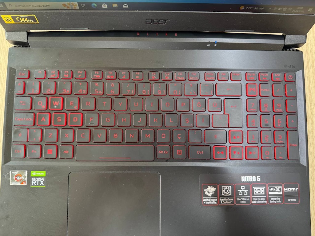 ACER NİTRO 5 *RYZEN 5 5600H İŞLEMCİ *8GB RAM *512GB SSD *3050 4GB E.K - 5