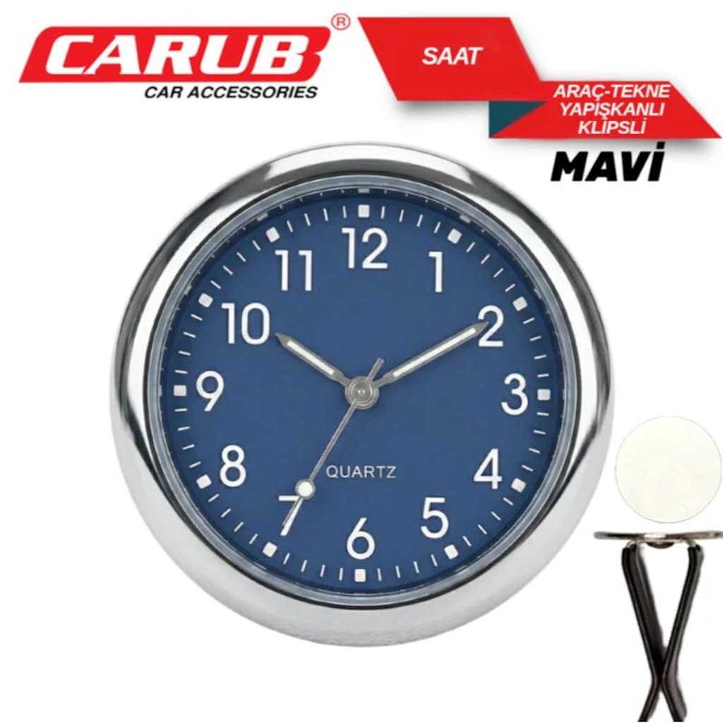 Zaman Saati Araç Tekne Yapışma+ Klips 4 CM Çap - 4
