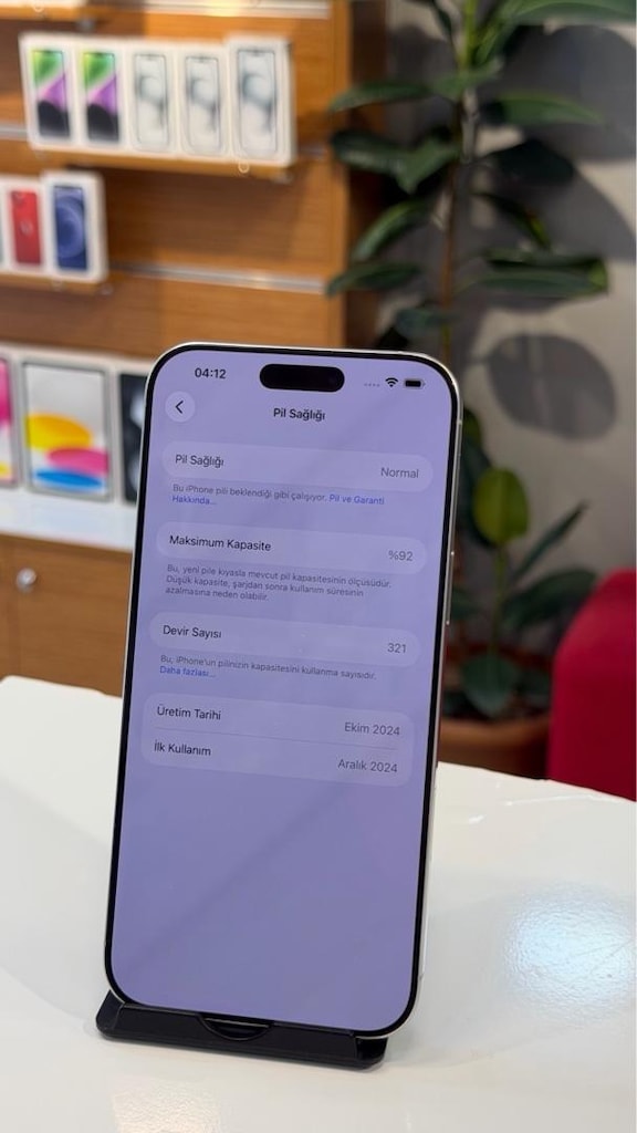 İPHONE 16 PRO MAX 256 PİL :92 BEYAZ HATASIZ - 3