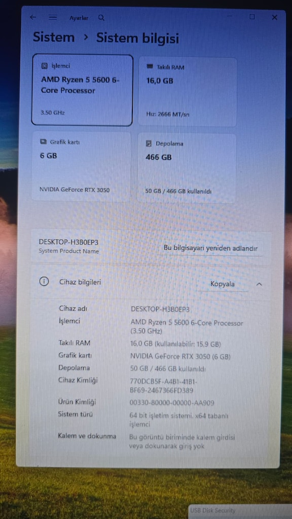 RYZEN 5 5600 & RTX3050 & 16GB & 500GB M2 OYUNCU KASASI - 3
