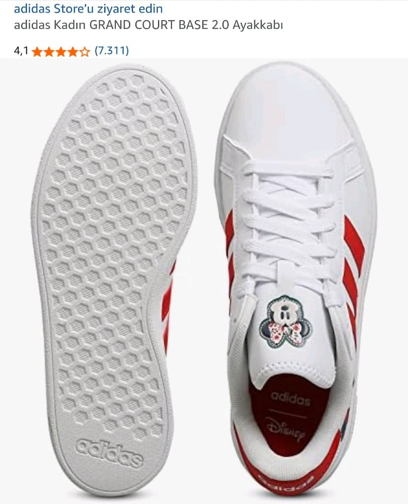 Adidas Grand Court Base 2.0 Disney Kadın Spor Ayakkabı –43 NUMARA - 4