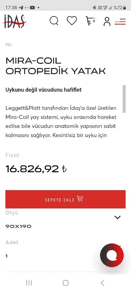 İdaş Yatak 90x190 mira coil serisi - 2