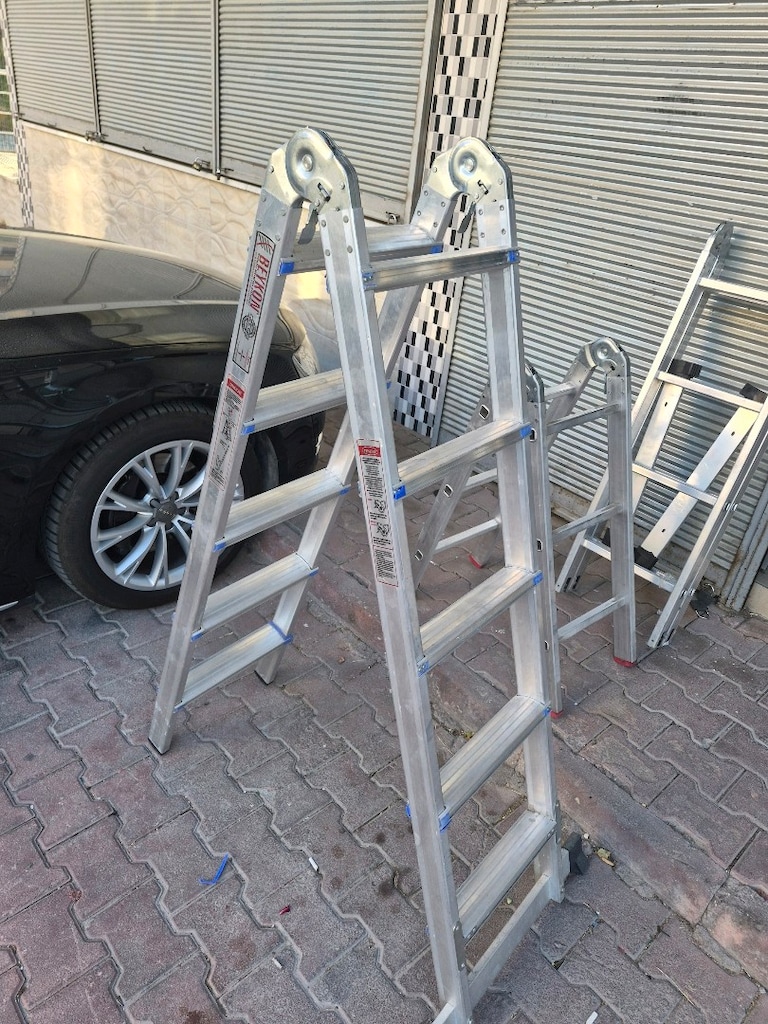 aliminyum tek kırmalı merdiven ikinci el çok temiz - 3