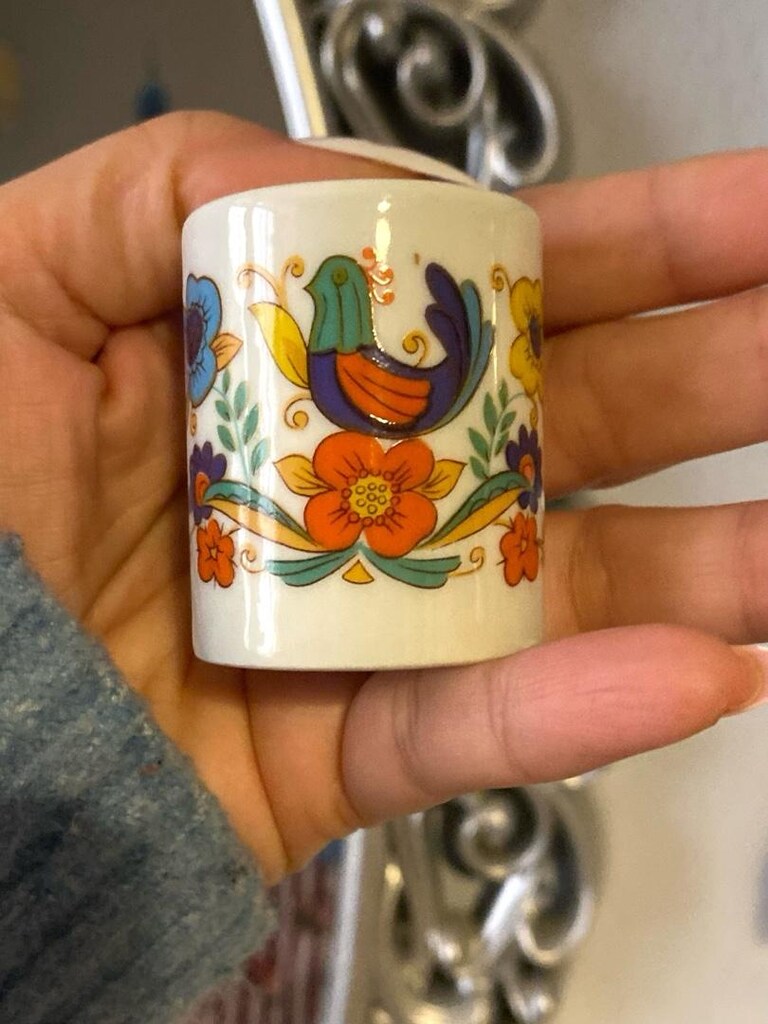 Vintage Alman El Boyama Porselen Mumluk - 3
