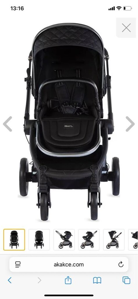 kraft napoli pr travel sistem siyah bebek arabası ve puset - 4