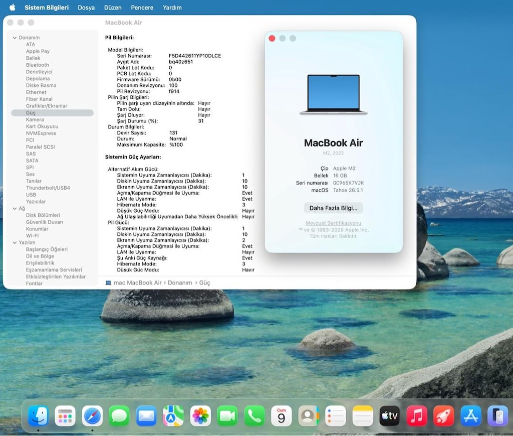 MacBook Air M2 16GB RAM Versiyon | Pil:%100 Kutu Garanti Mevcut - 4
