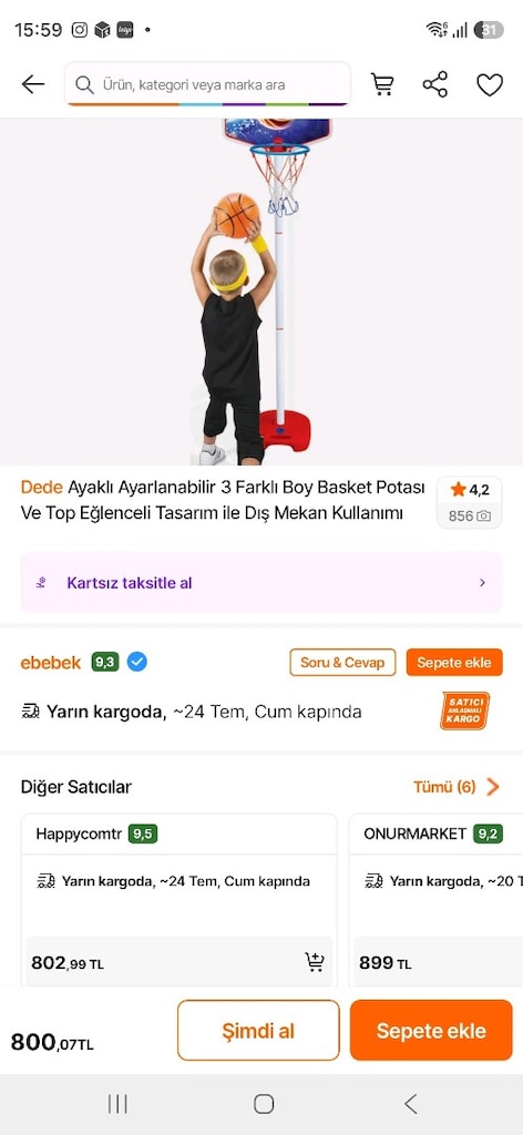 Kutusunda Dede Ayaklı Basketbol potası seti - 6