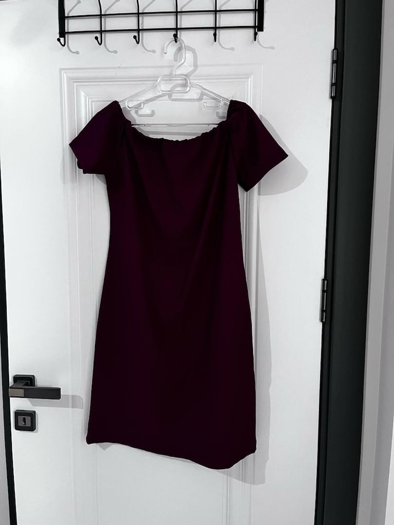 Mor mini elbise - 5