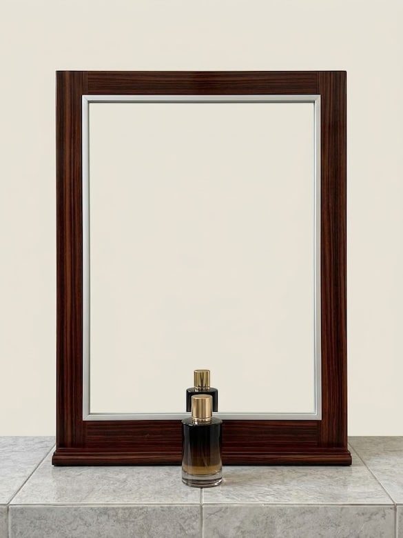 Ahşap Çerçeveli Raflı Duvar Aynası (103 x 79.5 cm - 4