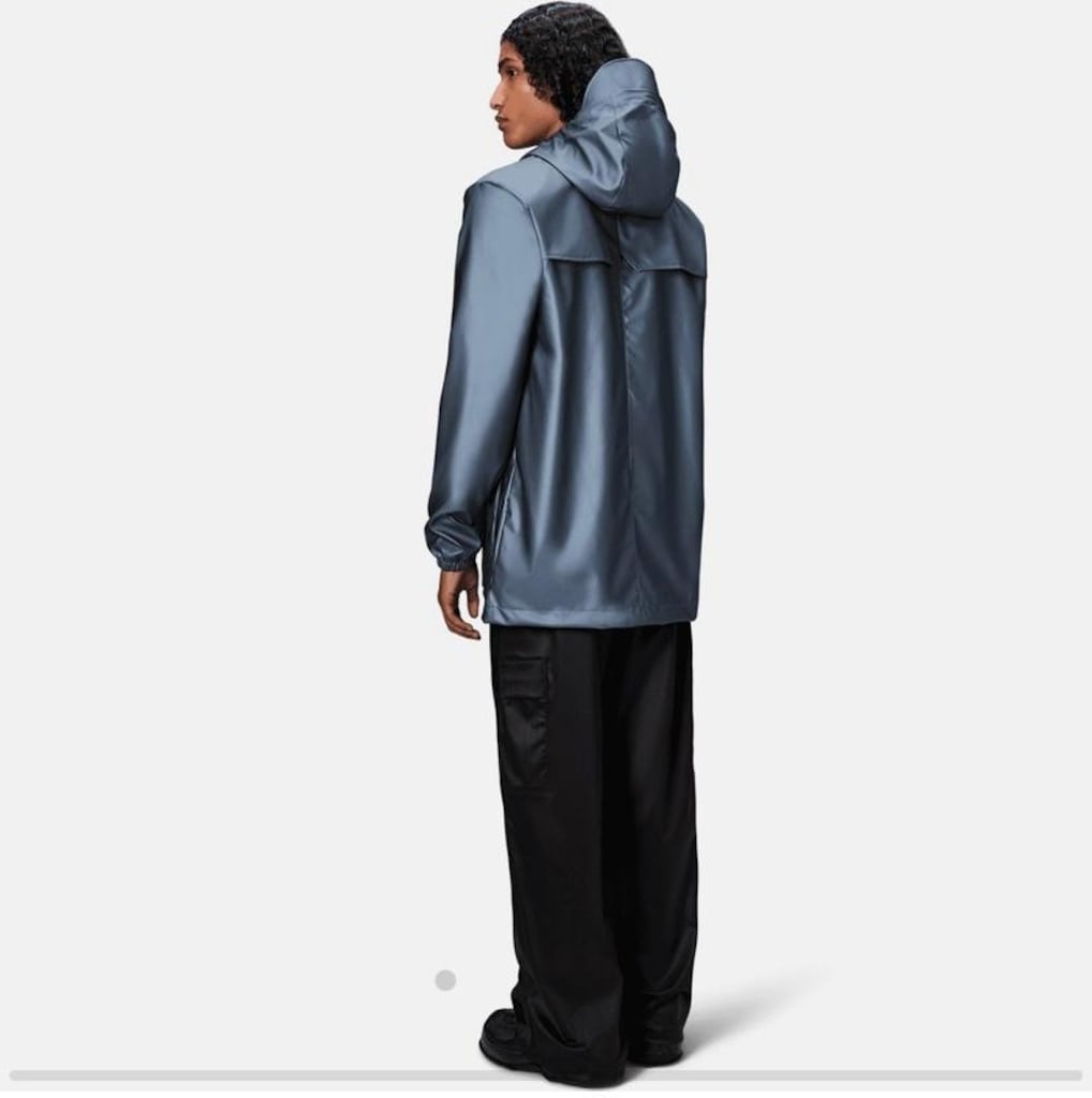 RAINS Cargo Long W3 Unisex Mavi Yağmurluk – M Beden – Sıfır - 5