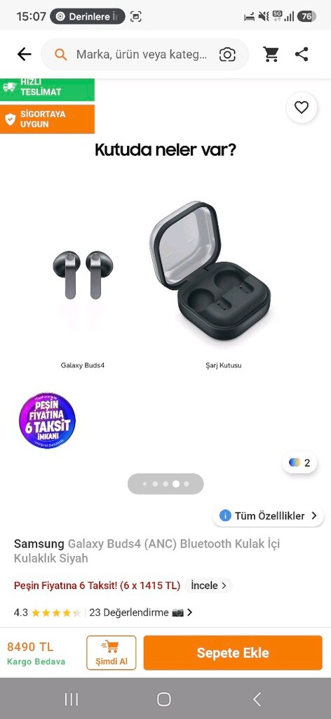 Samsung Galaxy Buds 4 (ANC) Bluetooth kulak içi kulaklık - 4
