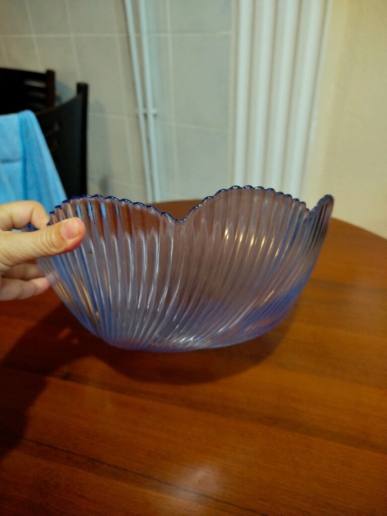 Büyük boy mavi cam meyvelik kase genişlik 29.5 cm boy 11.5 cm - 8