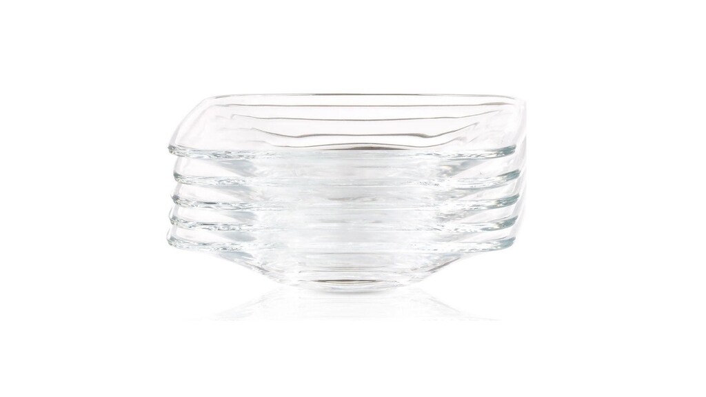 PASABAHCE CAM KARE ÇAY TABAĞI SETİ 5 ADET 10x10x2cm - 3