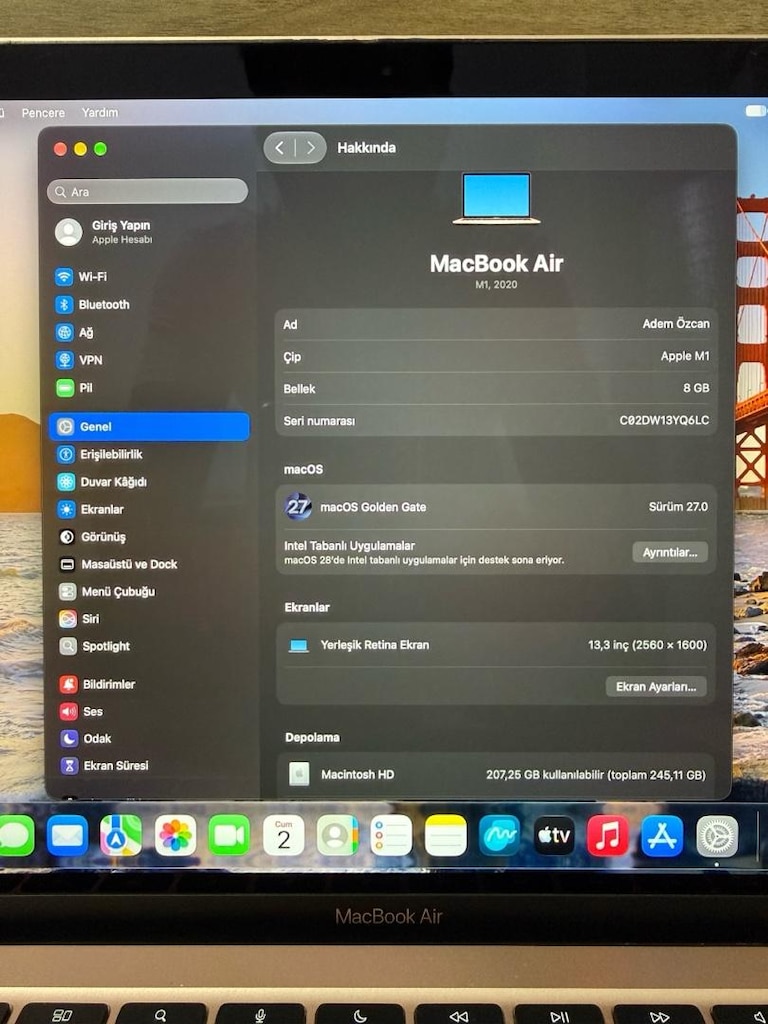 MacBook Air / M1 / 13 inç / 8 GB Ram / 256 GB Ssd - 2