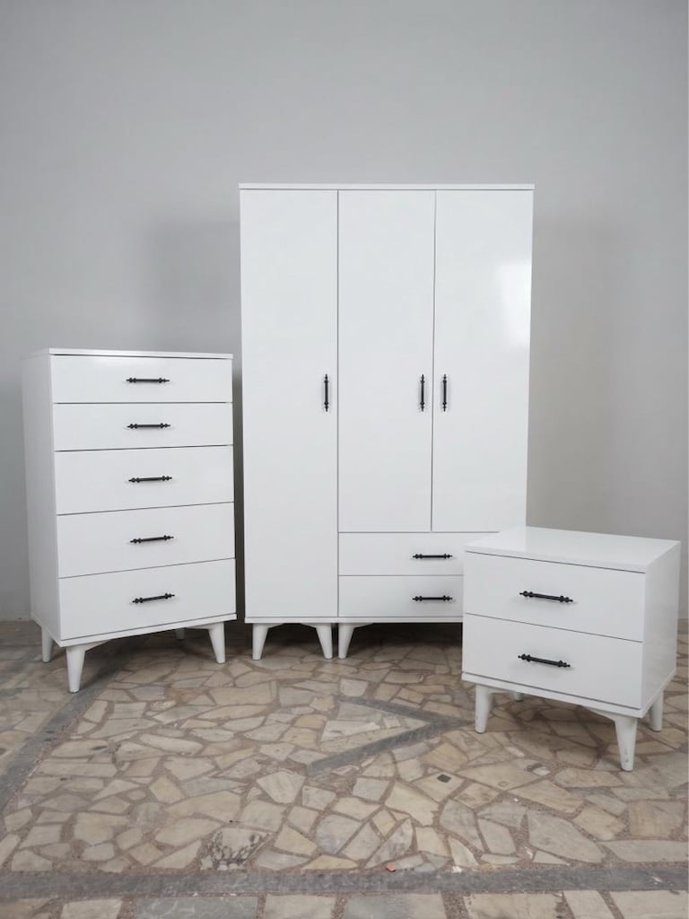 3 LÜ SET ŞOK FİYATA CEVİZ VE BEYAZ RENK - 2