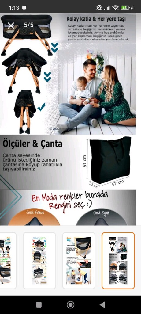 joell az kullanılmış portatif beşik yatak dahildir - 2