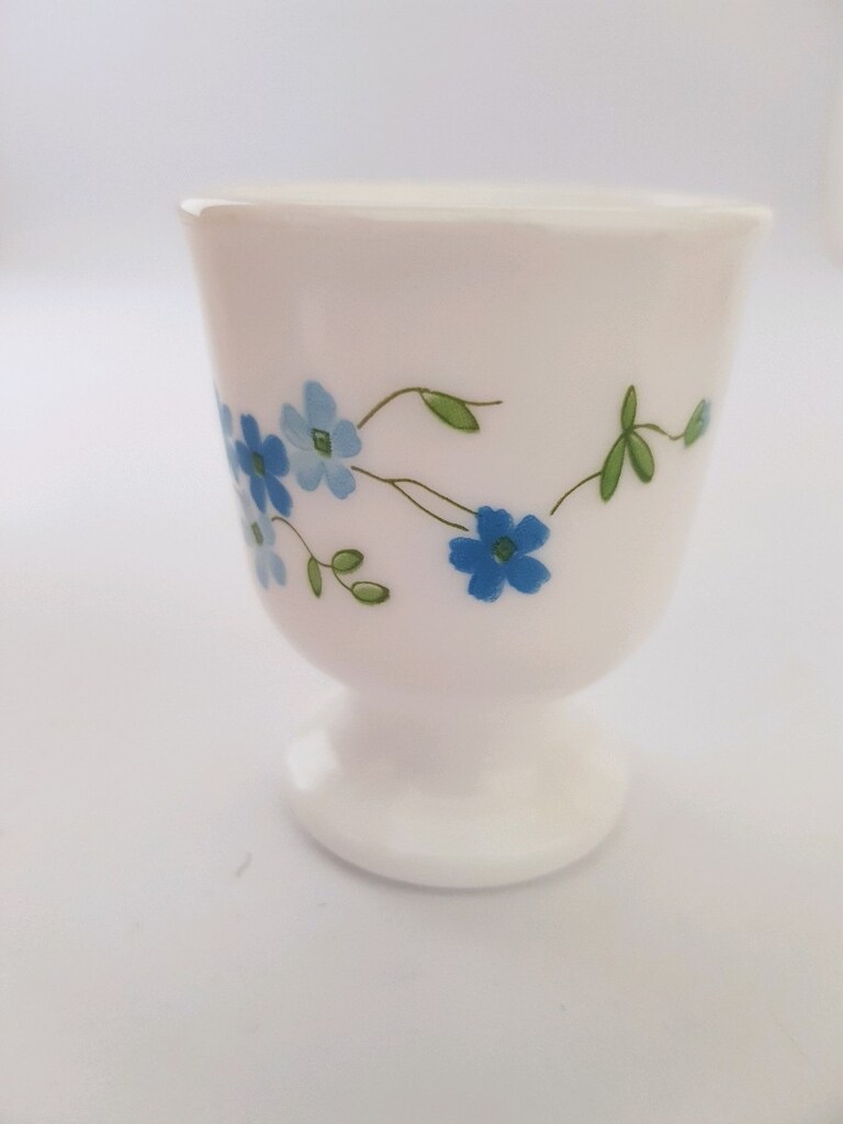 Vintage Mavi Çiçekli Yumurtalık.. - 2