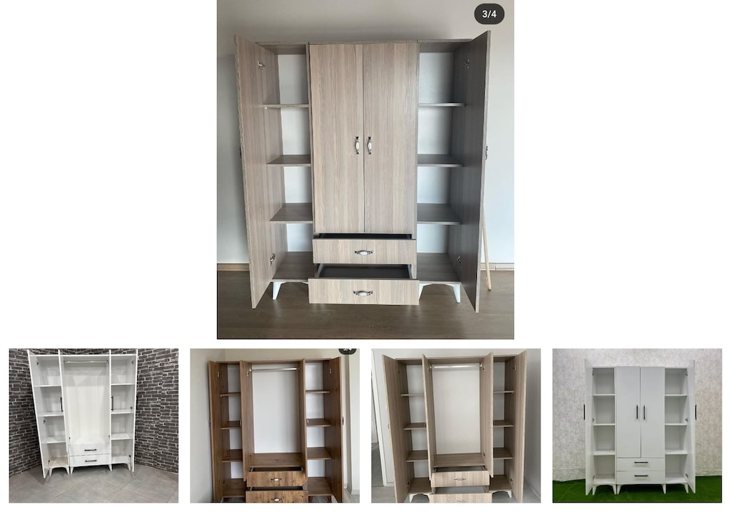 4 kapaklı elbise dolabı ytevdoxtmm - 2