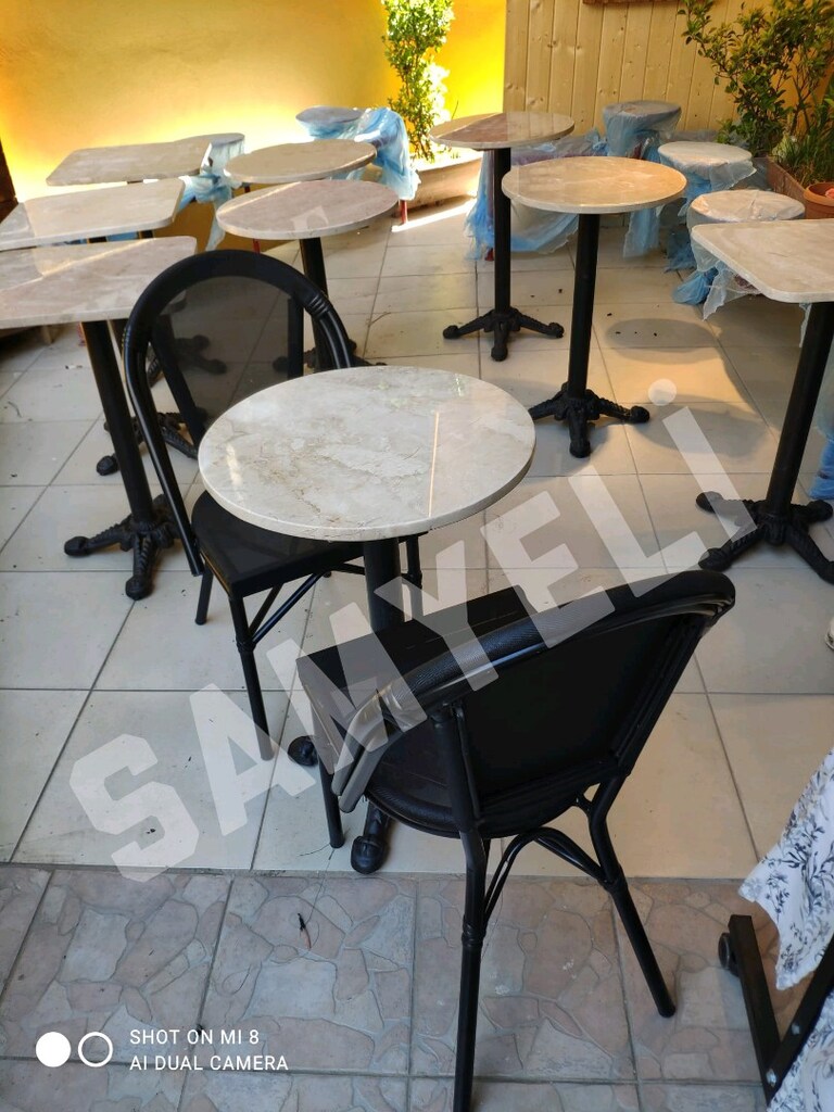 YUVARLAK BEJ MERMER MASA MODELİ - 4