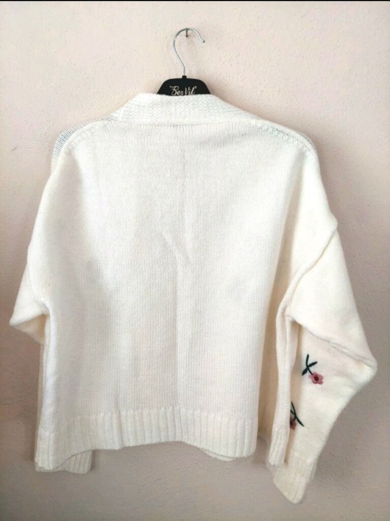 GUSTO serpme çiçek nakışlı triko hırka - 5