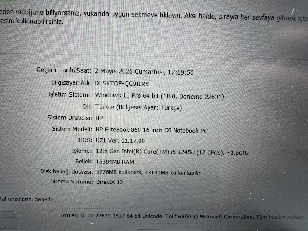 HP ELİTBOOK İ5 12. NESİL 16 GB RAM 256 NVME - 6