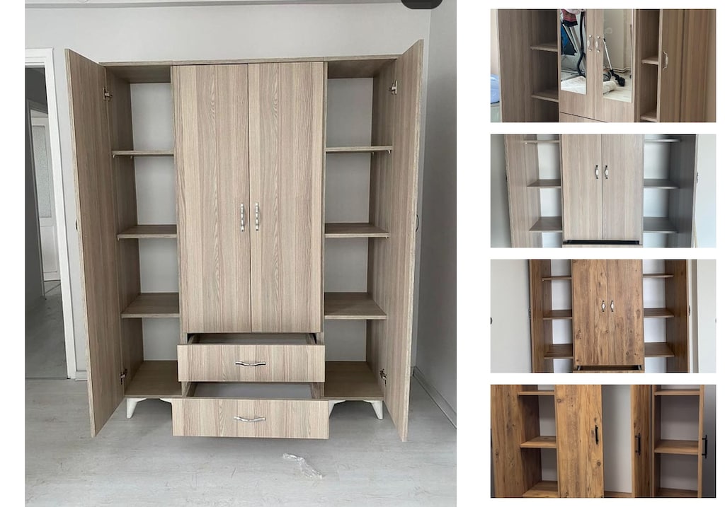 4 kapaklı elbise dolabı hrpzjxcles - 3