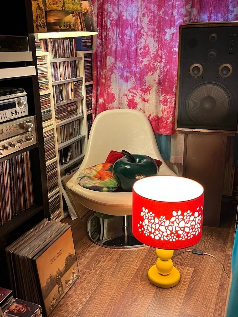 Vintage Pop Art Kırmızı Abajur / Masa lambası - 6