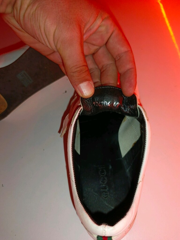 Gucci Vintage Beyaz Deri Cırt Cırtlı Spor Ayakkabı - 41 Numara ( - 4